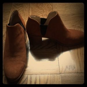 Zara Basic Suede Camel Booties